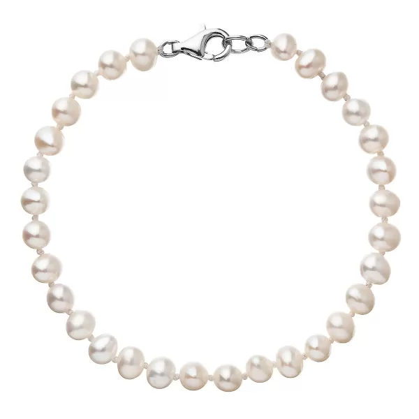 Perlový náramok z pravých riečnych perál biely 23012.1
