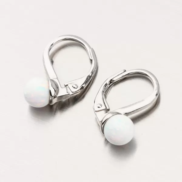 Strieborné náušnice s bielym opálom UCST-121742/6