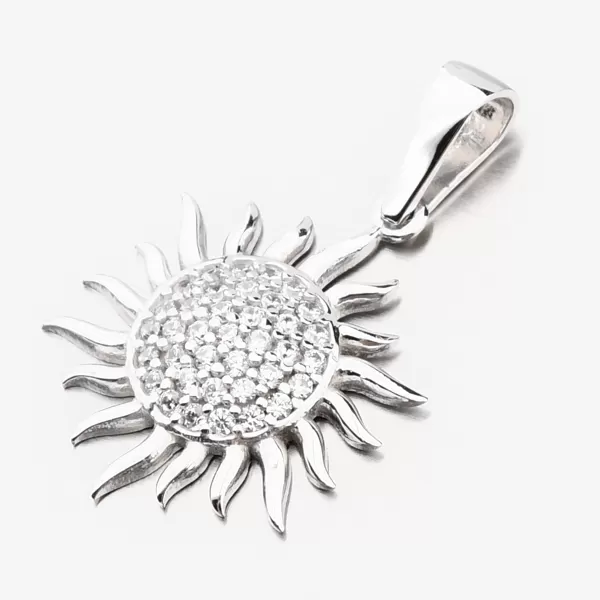 Prívesok z bieleho zlata slnka 613G-001