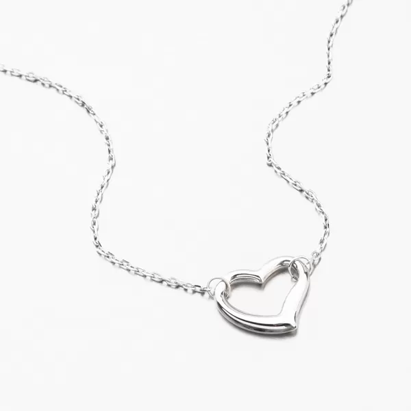 Náramok bieleho zlata so srdcom 614A-011