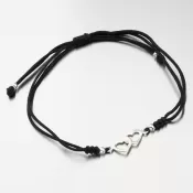 Strieborný povrázkový náramok srdca BST-14571