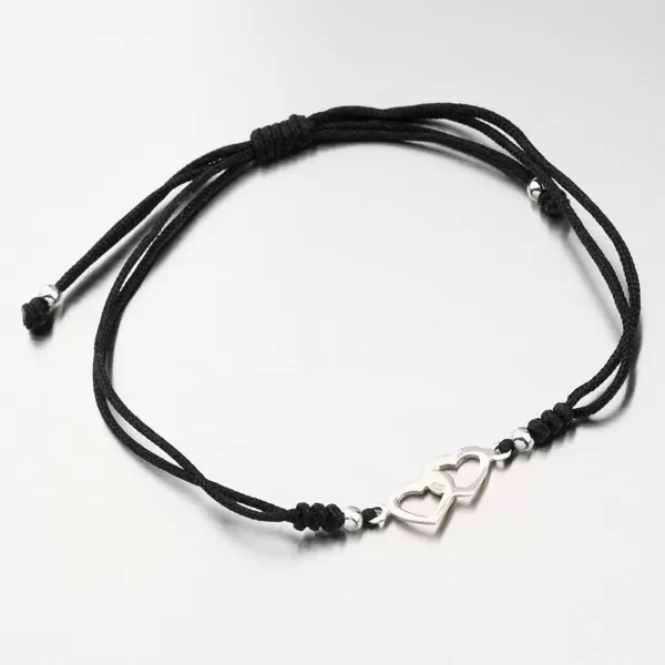Strieborný povrázkový náramok srdca BST-14571
