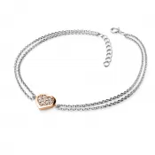 Náramok so srdiečkom a briliantmi 10877-NR02-BCV