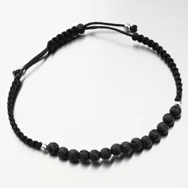 Strieborný povrázkový náramok Shamballa s guličkami BST-14360