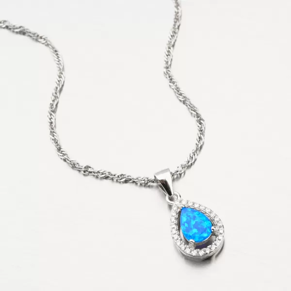 Prívesok zo striebra s modrým opálom HST-13476