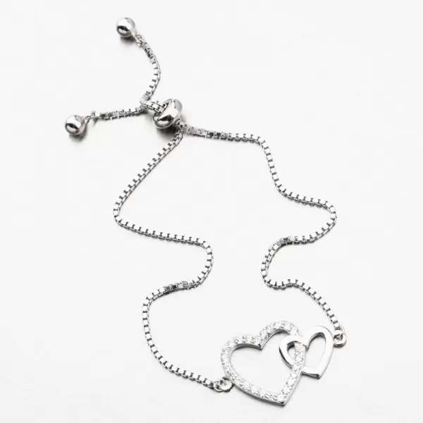 Strieborný náramok so srdiečkami PKL-4000