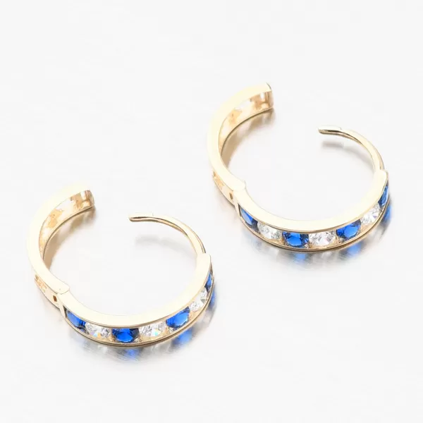 Dámske náušnice biele zlato 585 zirkón krúžky 612A-004