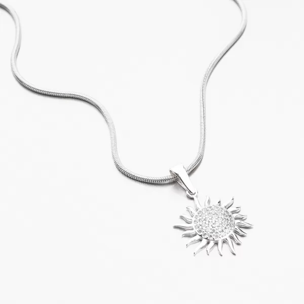 Prívesok z bieleho zlata slnka 613G-001