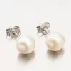 Strieborné náušnice s perlou UPST-123274/P/S