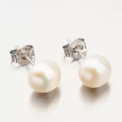 Strieborné náušnice s perlou UPST-123274/P/S