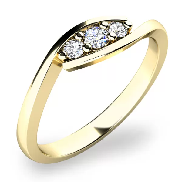 Zásnubný prsteň so zirkónmi ZP-10847-ZL-ZIR