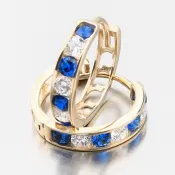 Dámske náušnice biele zlato 585 zirkón krúžky 612A-004