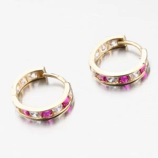 Detské náušnice z bieleho zlata 585 zirkónové krúžky s 12 mm PKL22-017