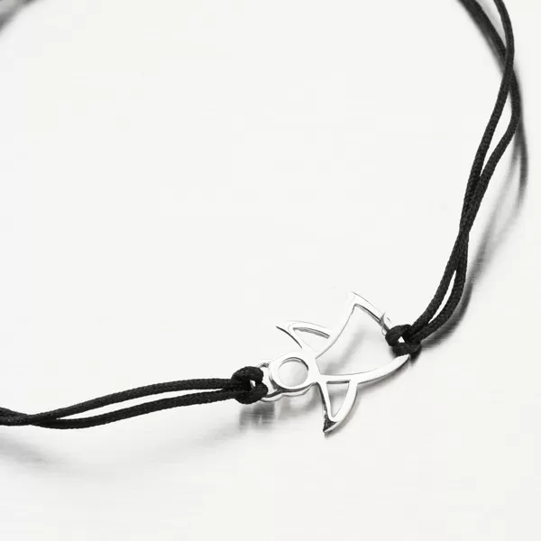 Strieborný povrázkový náramok s anjelom BST-14717-B