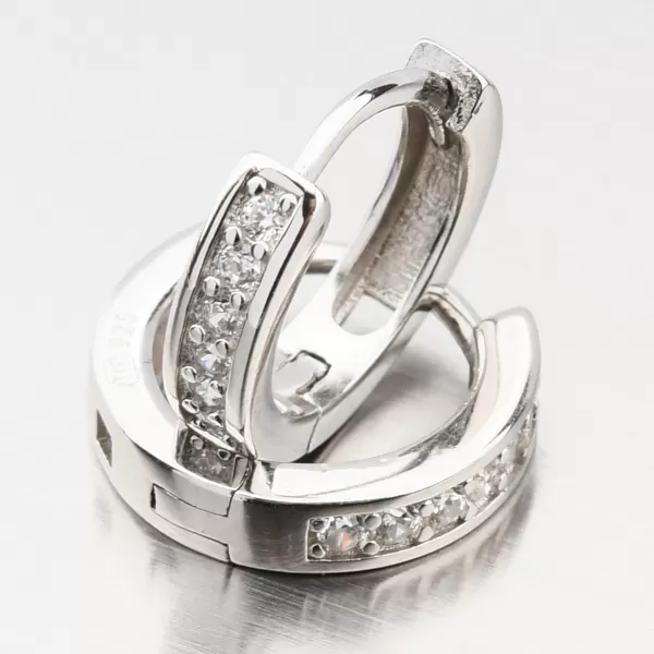 Strieborné kruhy so zirkónmi 13 mm UCST-122900