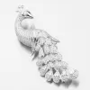 Strieborná brošňa Peacock s zirkónmi PKL-6010
