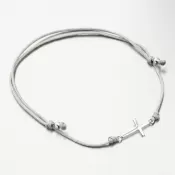Strieborný povrázkový náramok s krížikom BST-14713-G