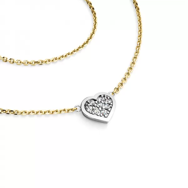 Náhrdelník so srdiečkom s briliantmi 10877-NH01-ZLB