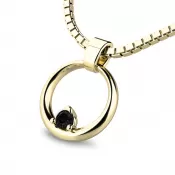 Prívesok - krúžok s čiernym briliantom 140023-ZL-DIA-Black