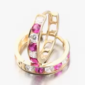 Dámske náušnice biele zlato 585 zirkón krúžky 612A-003