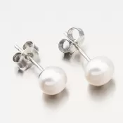 Strieborné náušnice s perlou UPST-123277/P/G