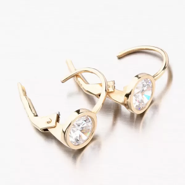 Dámske náušnice žlté zlato 585 zirkón PKL12-016