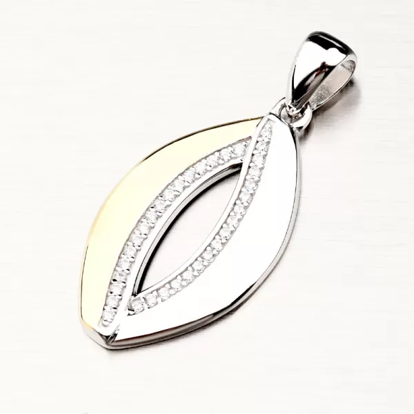 Pozlátený strieborný prívesok so zirkónmi PKL-3077