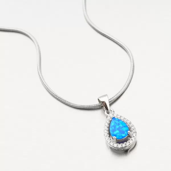 Prívesok zo striebra s modrým opálom HST-13476