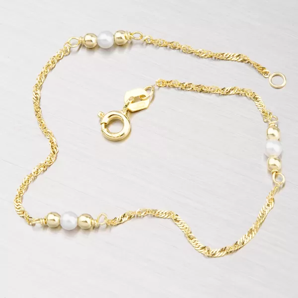 Zlatá retiazka s perličkami 45-1142