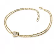 Náramok so srdiečkom a briliantmi 10877-NR02-ZL