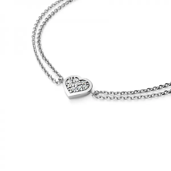 Náramok so srdiečkom a briliantmi 10877-NR02-B