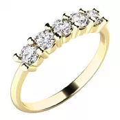 Zásnubný prsteň s piatimi zirkónmi ZP-10773-ZL-ZIR