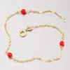Zlatý náramok s červenými koralmi 44-1141