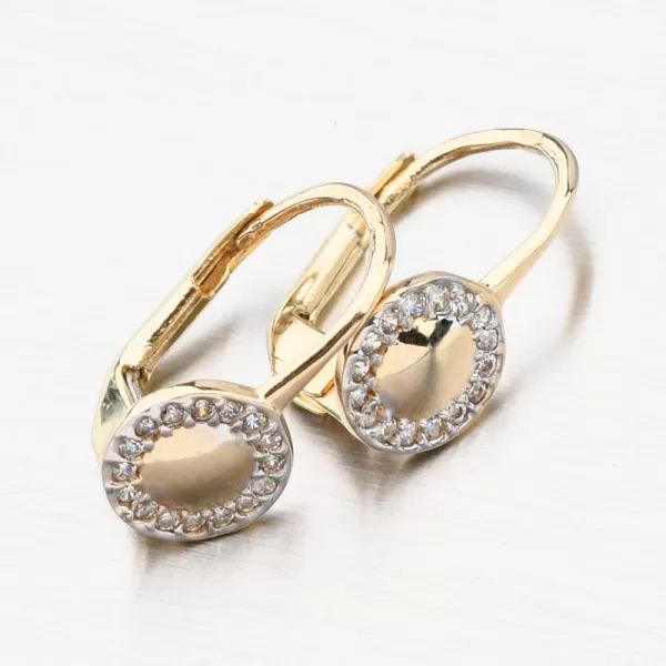 Detské náušnice biele zlato 585 zirkón PKL22-026