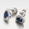 Strieborné náušnice so zafírom a so zirkónmi UPST-122020/S