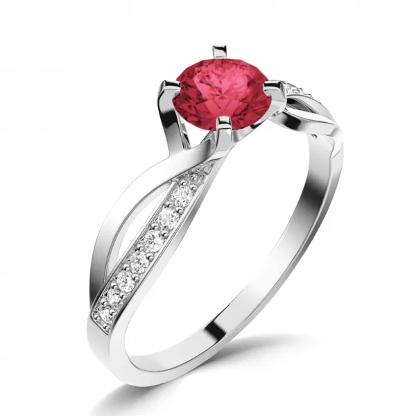 Dámsky prsteň prírodný diamant 0,50 ct G/SI turmalín a diamanty 140002-B-TUR