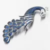 Strieborná brošňa Peacock s modrými zirkónmi PKL-6008