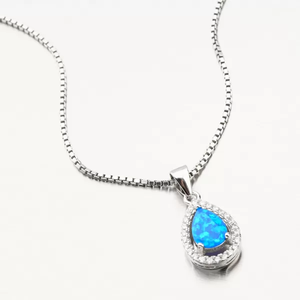 Prívesok zo striebra s modrým opálom HST-13476