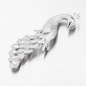 Strieborná brošňa Peacock s zirkónmi PKL-6010