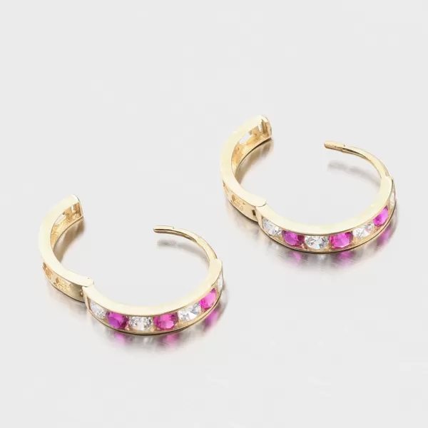 Dámske náušnice biele zlato 585 zirkón krúžky 612A-003