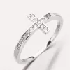 Dámska obrúčka z bieleho zlata 585 zirkón s krížikom PKL11-040