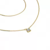 Dámsky náhrdelník žlté zlato 585/1000 prírodný diamant 0,130 ct G/SI s briliantom 10828-NH01-ZL