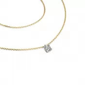 Dámsky náhrdelník zlatý mix 585/1000 prírodný diamant 0,130 ct G/SI briliant 10828-NH02-ZLB