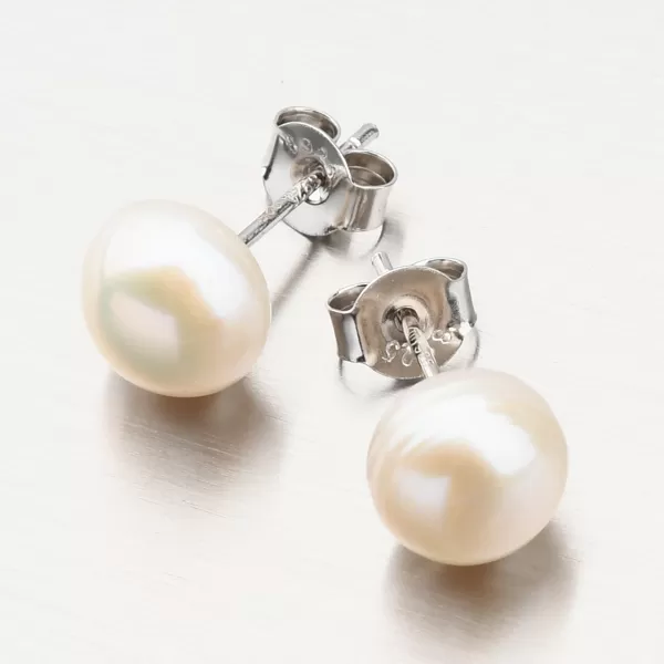 Strieborné náušnice s perlou UPST-123274/P/S