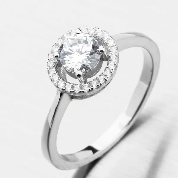 Strieborný prsteň so zirkónmi PKL-1022