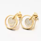 Strieborné náušnice so zirkónmi vo farbe zlata UPST-122836-G