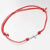 Strieborný povrázkový náramok s krížikom BST-14713-R