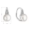 Strieborné náušnice visiace s bielou riečnou perlou 21070.1