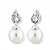 Zlaté visiace náušnice s perlou 52GZ-3125B