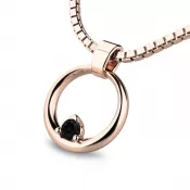 Prívesok - krúžok s čiernym briliantom 140023-CV-DIA-Black